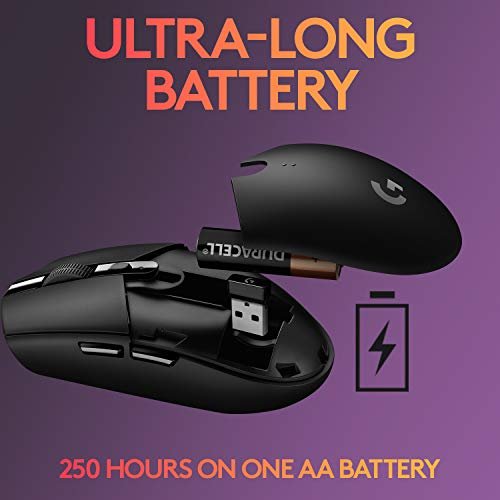 Logitech G305 LIGHTSPEED Wireless Gaming Mouse, Hero 12K Sensor, 12,000  DPI, Lightweight, 6 Programmable Buttons, 250h Battery Life, On-Board  Memory