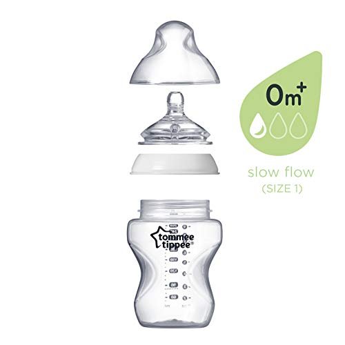 Tommee Tippee Closer To Nature Baby Bottles Slow Flow Breast-Like Nipple  With Anti-Colic Valve (9Oz, 2 Count) - Imported Products from USA - iBhejo