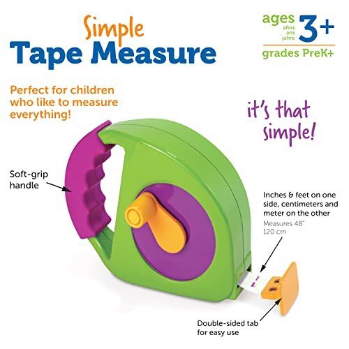 Learning Resources Simple Tape Measure, Ages 3+, Retractable Toy Tape  Measure, Measures 4 Feet, Construction Toy For Kids,Back To School -  Imported Products from USA - iBhejo