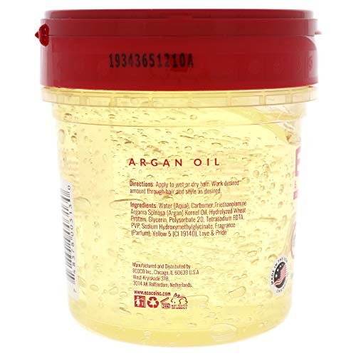 ECOCO Moroccan Argan Oil Styling Gel, 8 Fluid Ounce 