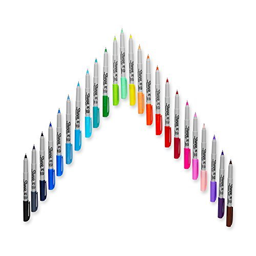Sharpie 24 Count Permanent Markers, Fine Point, Electro Pop Assorted C -  Paper People Play