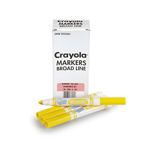 Crayola Washable Markers - Yellow (12ct), Kids Broad Line Markers, Bulk  Markers for Classrooms & Teachers