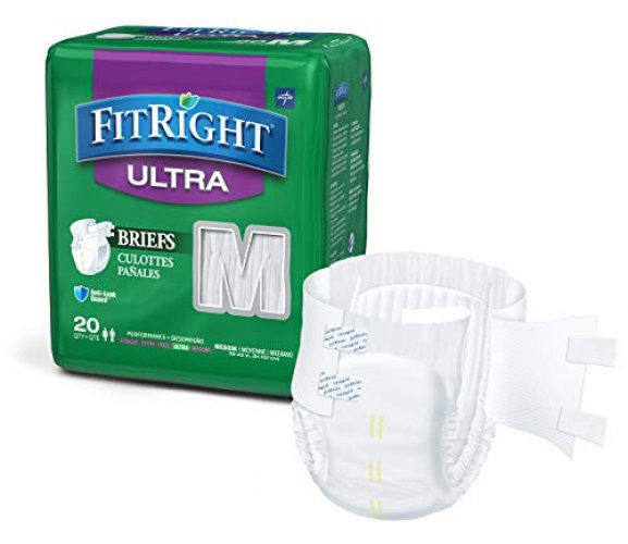 Fitright Ultra Adult Diapers, Disposable Incontinence Briefs With