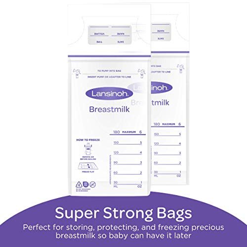 Lansinoh Breastmilk Storage Bags, 50 Count, 6 Ounce, Easy to Use Milk  Storage Bags for Breastfeeding, Presterilized, Hygienically Doubled-Sealed,  for