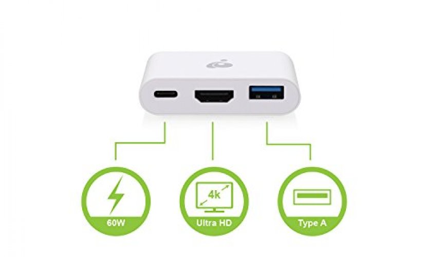 IOGEAR USB-C to 1 to 3 Adapter - 1 HDMI Out - 1 USB A Out - 1 USB-C - Power  Delivery 100W - 4K@30Hz - MacBook Pro - iMac - Chromebook - More USB 3.0