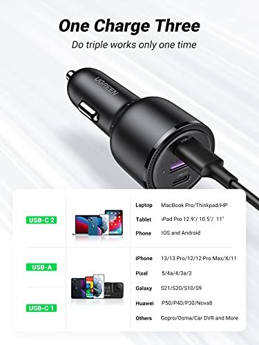 TECKNET USB Car Charger 54W 4-Port USB Car Charger