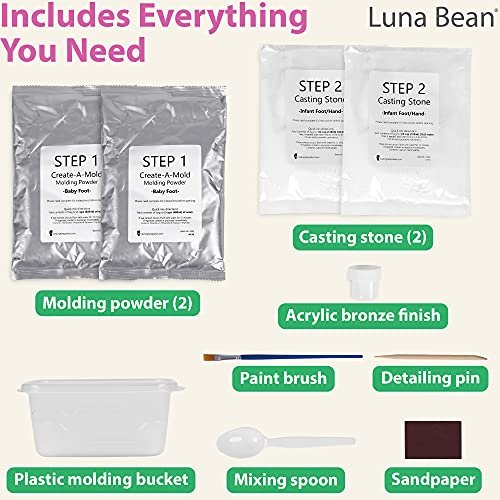 Luna Bean Baby Keepsake Hand Casting Kit - Plaster Hand Molding Casting Kit  For Infant Hand & Foot Molding - Baby Casting Kit For First Birthday, Chr -  Imported Products from USA - iBhejo