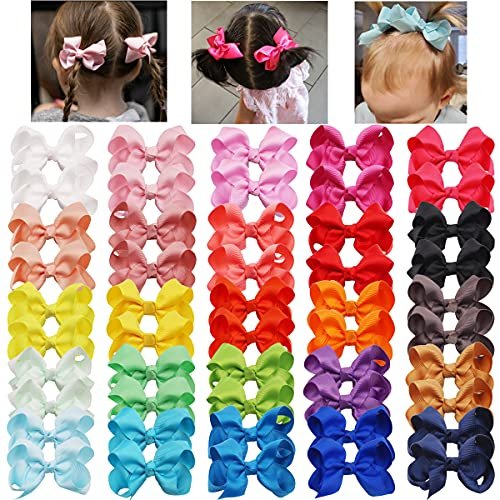 50Pcs/25 Pairs Baby Hair Clips 3 Inch Grosgrain Ribbon Hair Bow Alligator Hair  Clips Hair Accessories For Infants Toddlers Kids Children - Shop Imported  Products from USA to India Online - iBhejo