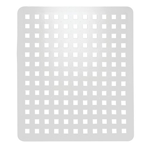 iDesign Euro Kitchen Sink Mat, White PVC, 11 x 12.5 In