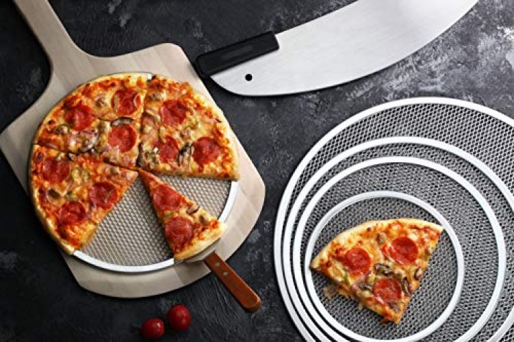 18 Gauge Aluminum Standard Weight Wide Rim Pizza Pan Round Baking