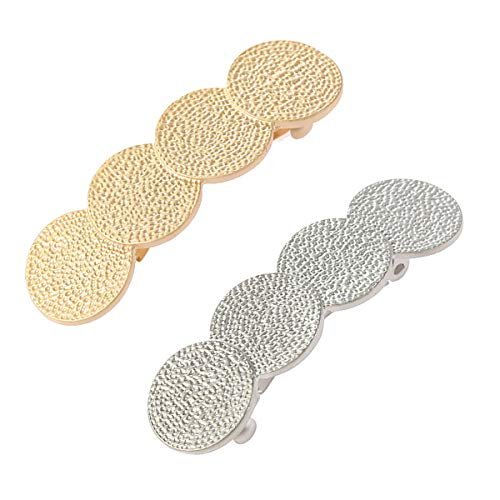 2Pcs Gold And Silver Metal Spring Hair Clip Simple French Hair Barrette  Hairpin Hair Accessories (Round) - Shop Imported Products from USA to India  Online - iBhejo