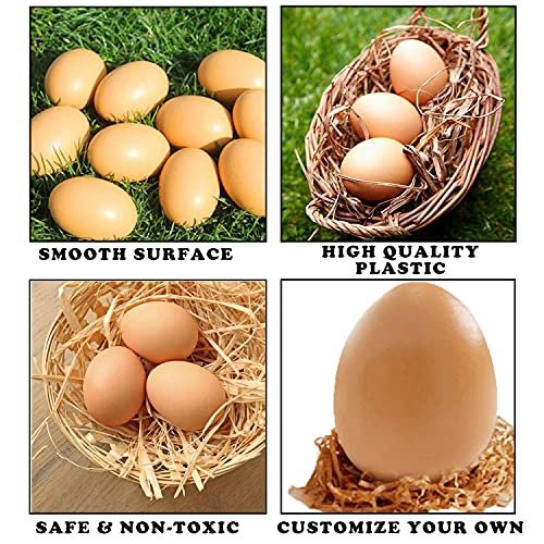 30 Pcs Plastic Fake Eggs,Realistic Chicken Egg,Artificial Egg for