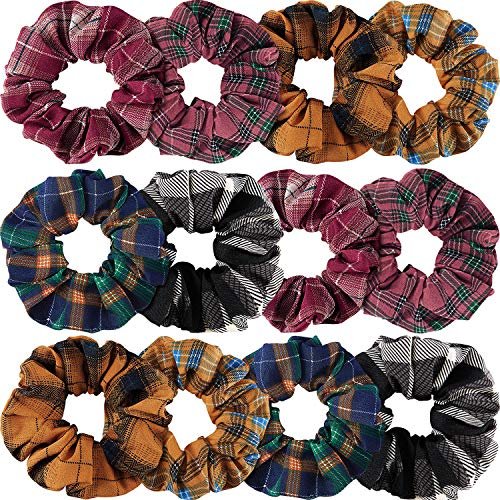 12 Pieces Fall Scrunchies Plaid Hair Scrunchies Christmas Hair Tie  Checkered Elastic Plaid Fabric Hair Bands Multi Colors Check Hair Ties For  Girls W - Imported Products from USA - iBhejo