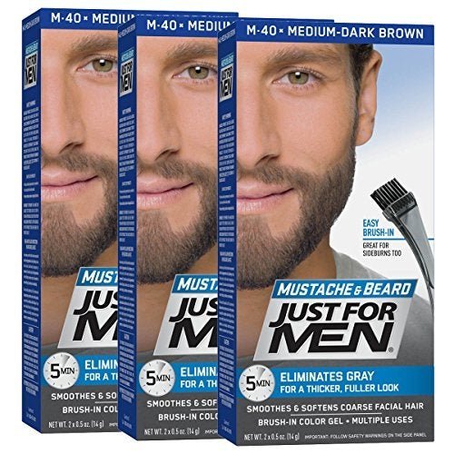 Just For Men Mustache & Beard Color, Beard Coloring For Men, Medium-Dark  Brown, 3 Count - Shop Imported Products from USA to India Online - iBhejo
