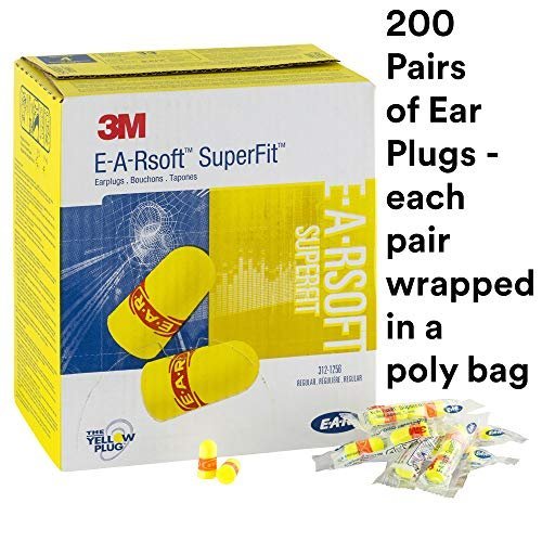 3M E-A-Rsoft SuperFit 33 Uncorded Earplugs Hearing Conservation 312-1256 in Poly Bag Regular Size for sale online 