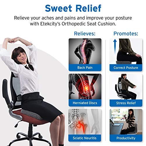 Dr Trust (USA Non-Slip Orthopedic Coccyx Seat Cushion for Tailbone &  Sciatica Pain Relief Hip Support 