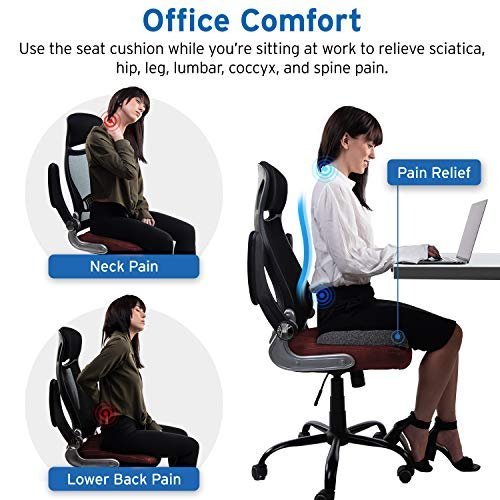 Non Slip Memory Foam Coccyx Orthopedic Seat Office Chair Cushion Pain  Relief Blu