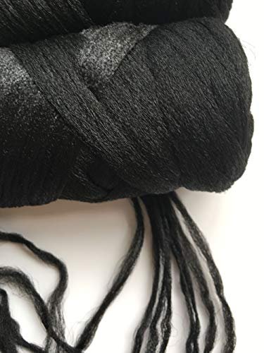 Brazilian Yarn Wool Hair Arylic Yarn for Hair Crochet Braid Twist Warps  Black Color Black01