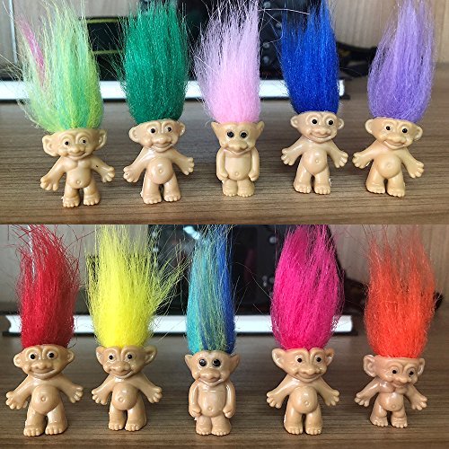  Mini Lucky Troll Dolls PVC Vintage Trolls Lucky Doll Mini  Action Figures Cake Toppers Chromatic Adorable Cute Little Guys Collection,  School Project, Arts Crafts, Party Favors (18pack) : Toys & Games