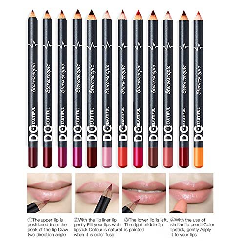 12 Colors Lip Liner 36H Pencil Set Matte Long Lasting Smooth Waterproof  Women 