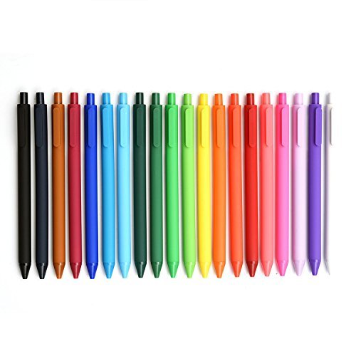 18ct Satin Barrel Retractable Gel Pens - Vivid Colors – LoddieDoddie