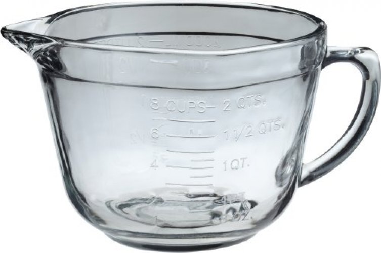 Anchor Hocking Batter Bowl, 2 Quart Glass Mixing Bowl, Non-Lidded