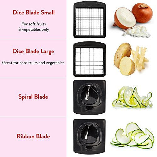 Fullstar Pro Food Black Slicer with 7 Blades - Vegetable Chopper