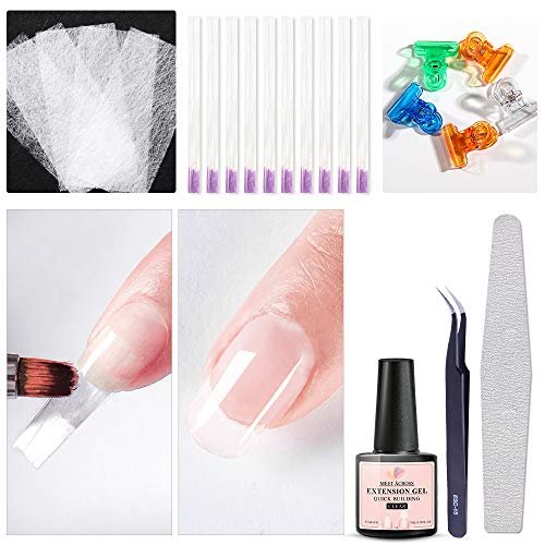 Fiberglass Nail Extension Kit with Building Gel Magical Silk Fiberglass Nail  Wrap Form Quick Building Fiber Extension Gel, Nail File, Tweezers, Nail -  Shop Imported Products from USA to India Online - iBhejo