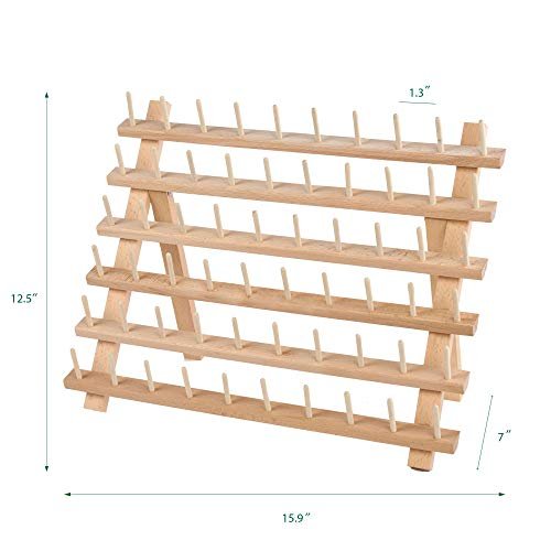 Embroidery Thread Holder, 60 Spools Holder Wooden Thread Rack