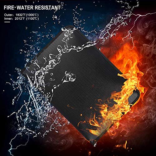 Passports or Electronics Fireproof Bags and Document Holders Waterproof and Fire-Resistant Silicone Coated Fiberglass Non-Itchy Layering Portable Storage for Money 3 Pcs Set 