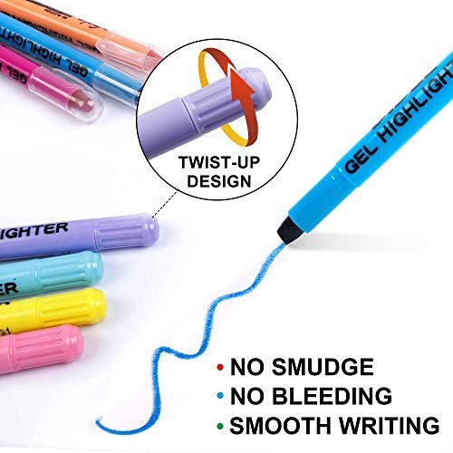 feela 12 Colors Bible Gel Highlighters, Gel Highlighter Markers Study Kit, Good for Highlighting Journal School Office