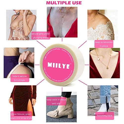MIILYE Double Sided Skin Tape, Body and Clothing Friendly Self