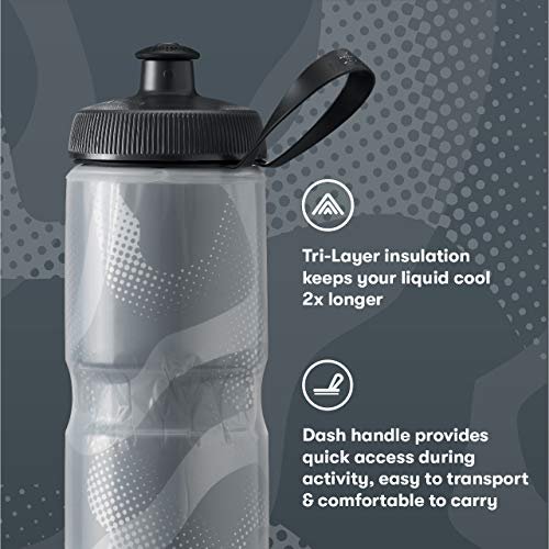 Polar Sport 24oz Insulated Contender Water Bottle - Charcoal/Silver