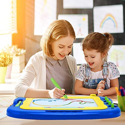 Kids Magnetic Drawing Board Colorful Erasable Doodle Board Painting Sketch  Pad With Magnet Pen Holder And 4stamps Baby Educational Learning Toy