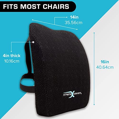 Xtreme Comforts Lumbar Back Support Pillow For Office Chair Cushion, House  Chair Cushions, & Car Truck Seat - Memory Foam Office Chair Back Support W  - Imported Products from USA - iBhejo