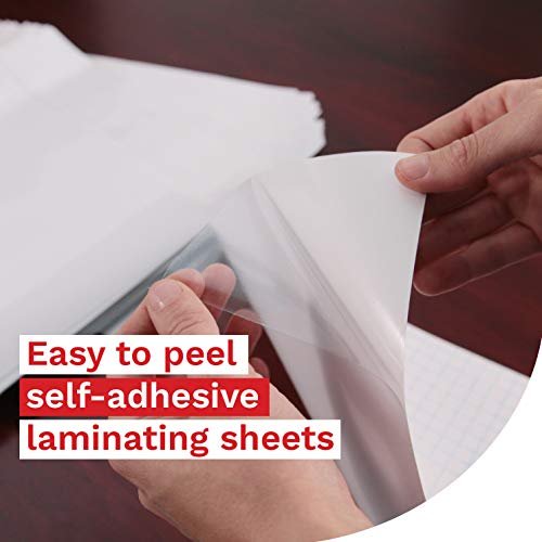 Peel & Stick Self-Adhesive Clear Laminating Sheets, Pack of 50, 9 x 12  inches