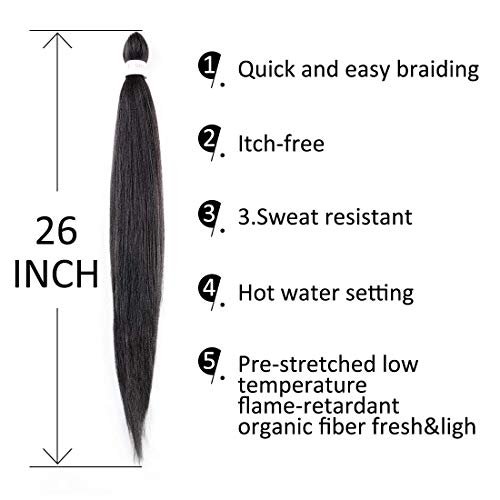 26”EZ Pre-Stretched Crochet Braids Box Braiding Hair Extensions Low  Temperature