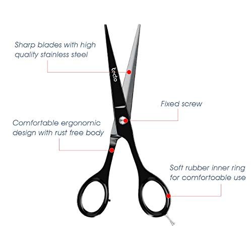 Tecto Barber Scissors, Professional 6.6 inches Stainless Steel Hair Cutting  Scissors, Extra Sharp Hair Cutting Scissors For Men/Women with free