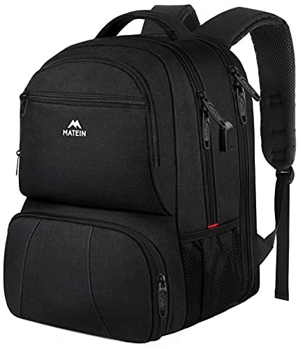  MATEIN Lunch Backpack for Men, 17 Inch Insulated Cooler Backpack  Lunch Box Backpack with USB Charging Port, Water Resistant Computer Daypack  College Laptop Backpack for Travel Picnic Work, Black : Electronics