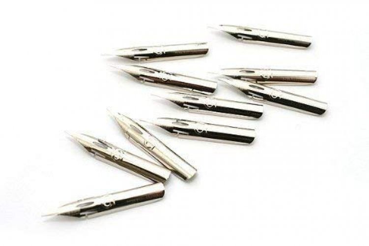  Tachikawa Comic Pen Nib Holder(T-40) + Zebra Comic G Model  Chrome Pen 10 Nibs(PG-6C-C-K)