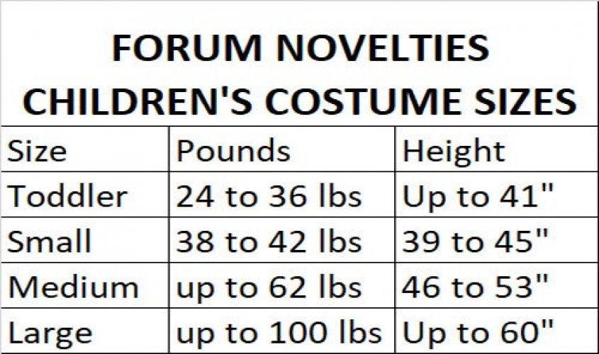 Evil following size online chart