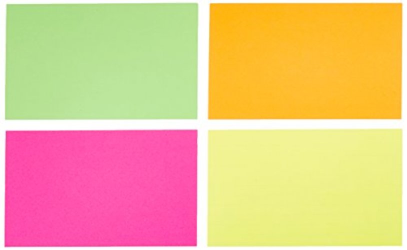 Basics Ruled Index Flash Cards, Assorted Neon Colored, 3x5 Inch,  300-Count