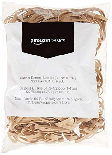 Basics Rubber Bands, Size 64 (3-1/2 X 1/4 Inch), 320 Bands