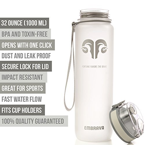 Embrava Insulated Sports Water Bottle - 32oz - Quick Open Lid for