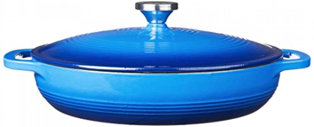 Lodge EC3CC33 3.6 Qt. Caribbean Blue Enameled Cast Iron Casserole Dish with  Cover