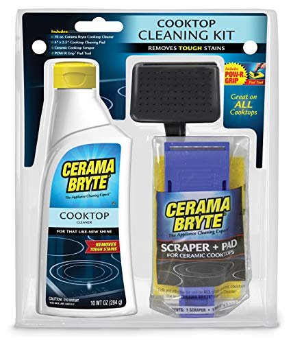 Bioclean Hard Water Stain Remover 20.3 oz and Cerama Bryte Combo Kit POW-R  Grip, Scraper