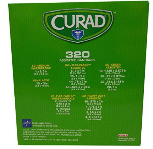 CURAD Flex-Fabric Finger and Knuckle Bandages, Assorted Sizes, Box of 20