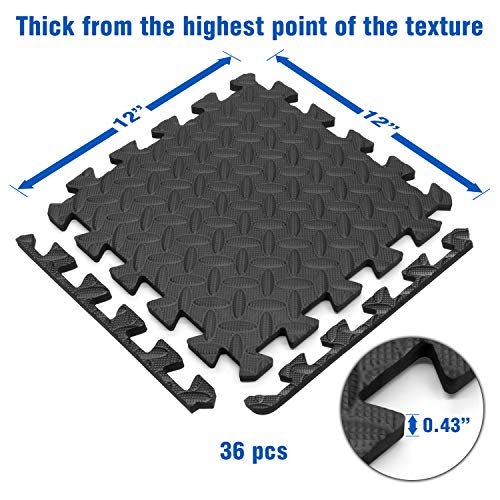 Yes4all Interlocking Exercise Foam Mats with Border