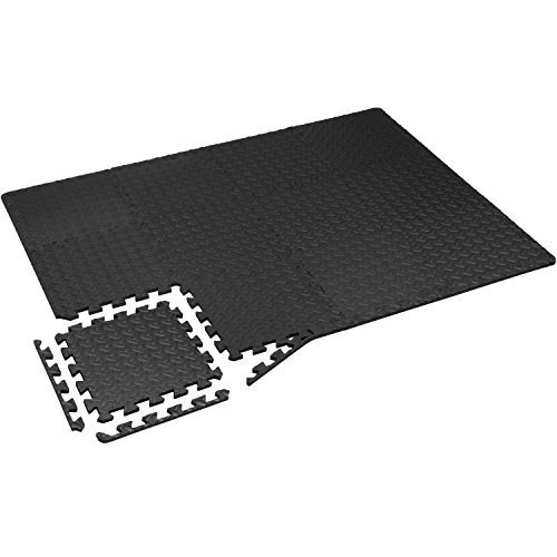 Yes4all Interlocking Exercise Foam Mats with Border – Interlocking Floor Mats for Gym Equipment – Eva Interlocking Floor Tiles