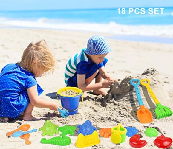 click n play 18piece beach sand toy set